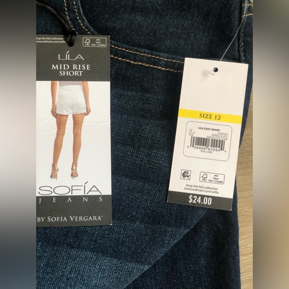 Raw hem dark denim mid rise short - Picture 6 of 6